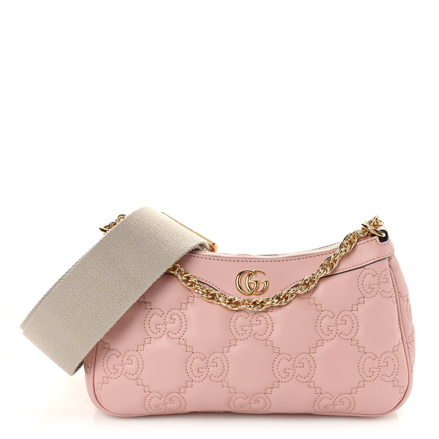 Calfskin GG Matelasse Chain Handbag Perfect Pink Natural
