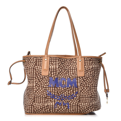 MCM Visetos Medium Liz Reversible Shopper Tote Cognac 5 of 16