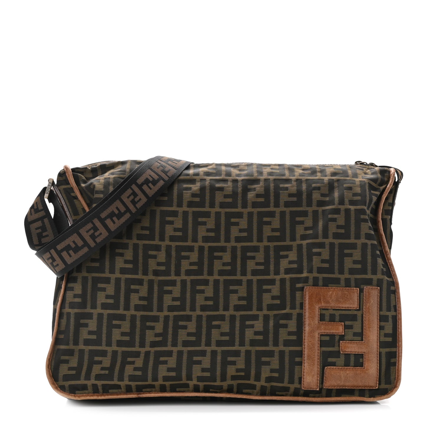 Zucca Vitello Patchwork Shoulder Flap Bag Tobacco Sabbia