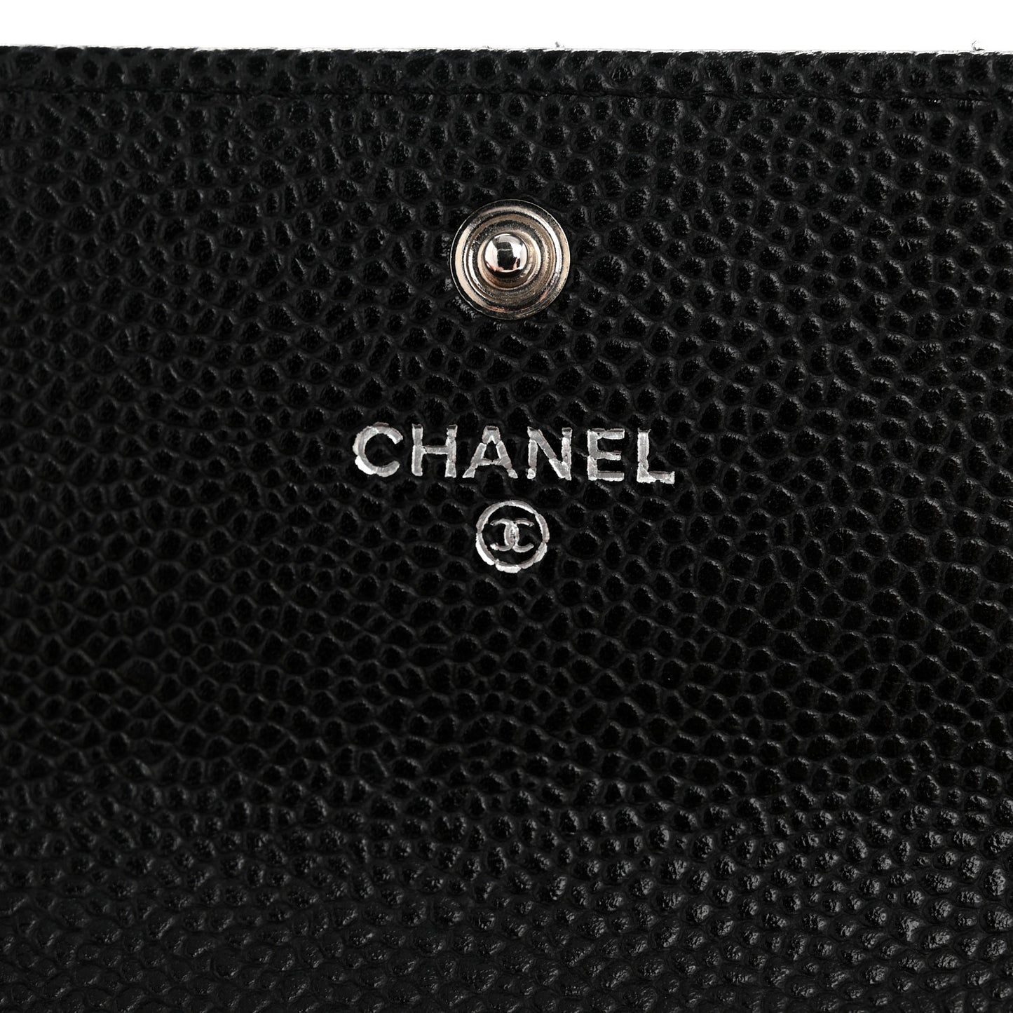 Caviar Quilted Large Gusset Flap Wallet Black