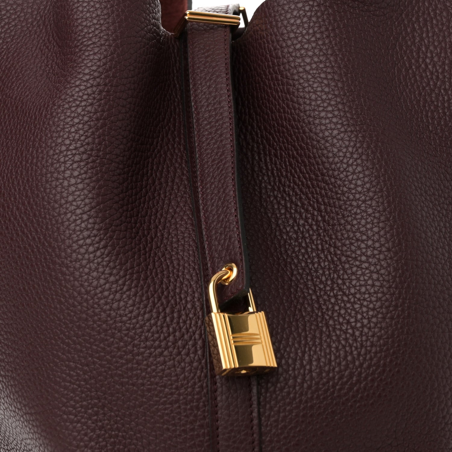 Hermes Taurillon Clemence Swift Eclat Picotin 26 GM Prune Orange Poppy 8 of 11