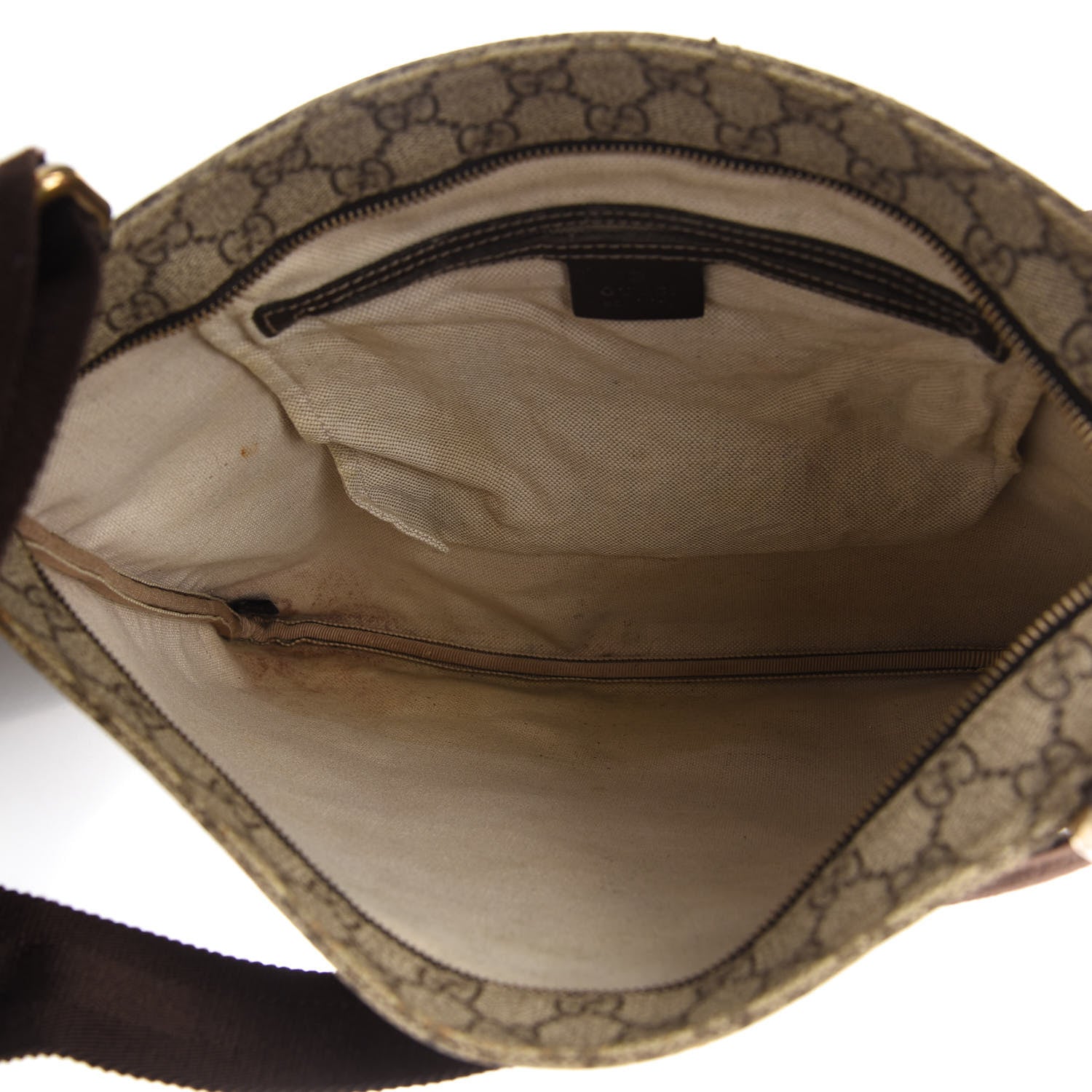 Gucci GG Supreme Monogram Medium Flat Messenger Bag Dark Brown 5 of 10