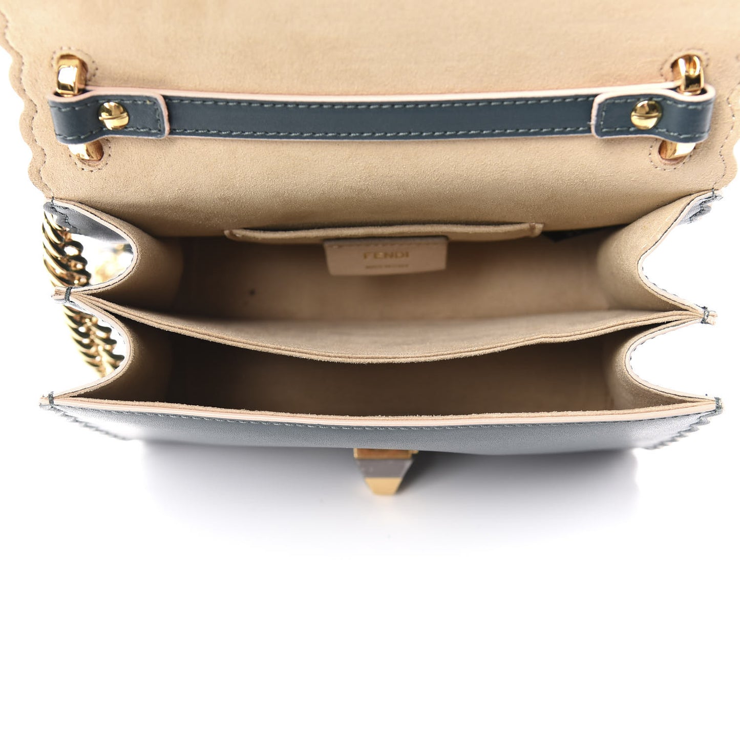 Vitello Liberty Scalloped Studded Small Kan I Shoulder Bag Amazzonia