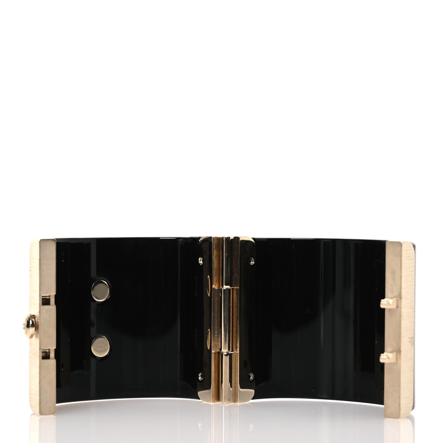 Resin Crystal Lambskin CC Cuff Black