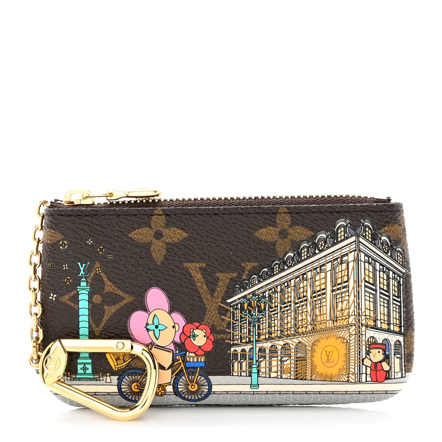 Monogram 2022 Christmas Animation Paris Key Pouch Pink