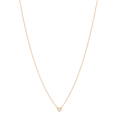 Tiffany 18K Rose Gold Diamond .03ct Elsa Peretti Diamonds by the Yard Pendant Necklace 1 of 7