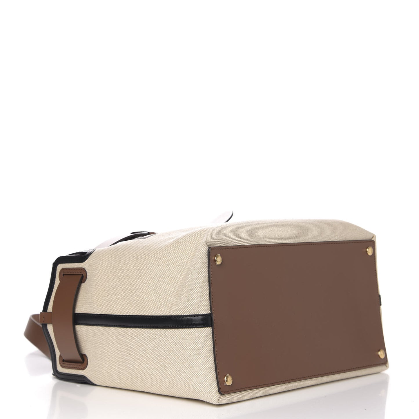 Calfskin Canvas Logo Print Medium Belt Bag Malt Brown Black