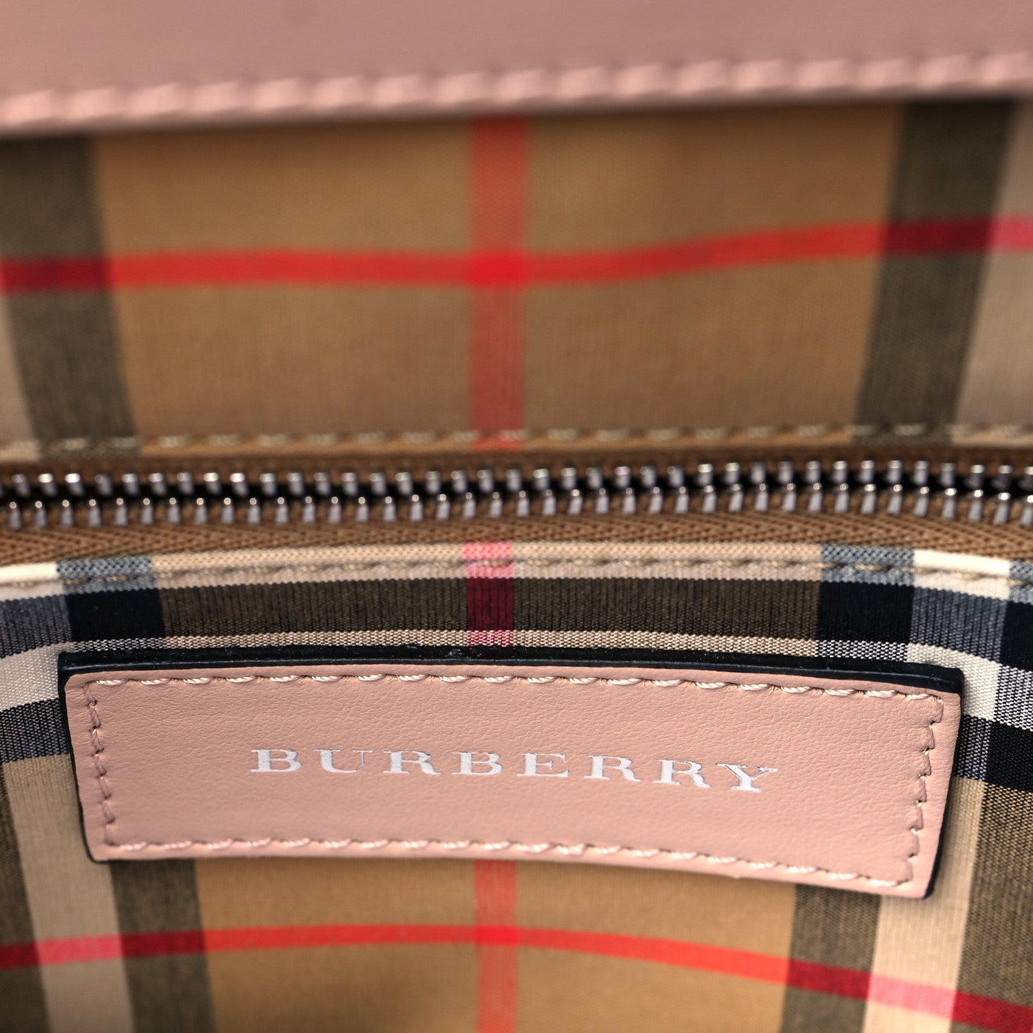 Burberry Calfskin Perforated Medium Banner Tote Chalk Pale Pink 6 of 10