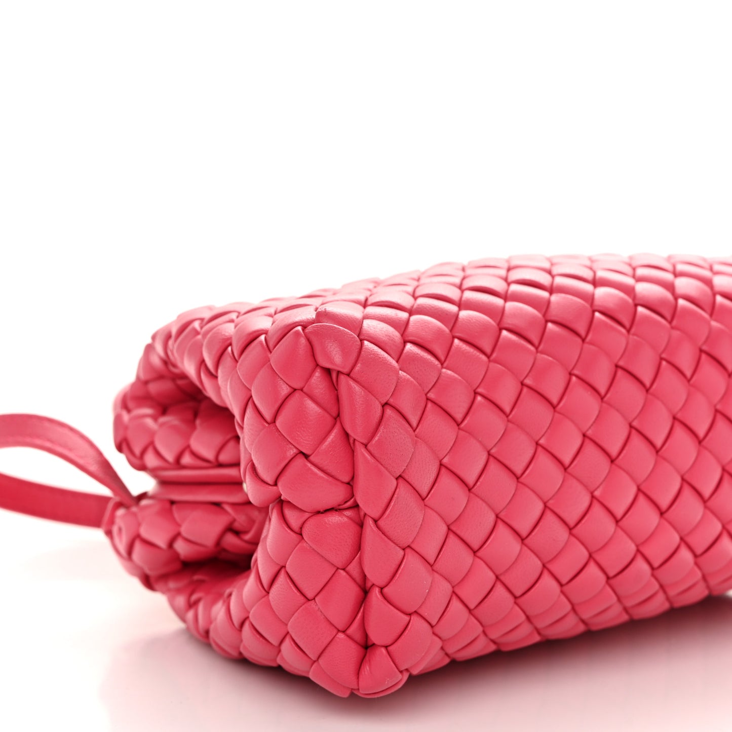 Nappa Intreccio Mini Padded Handle Bag Cranberry Pink