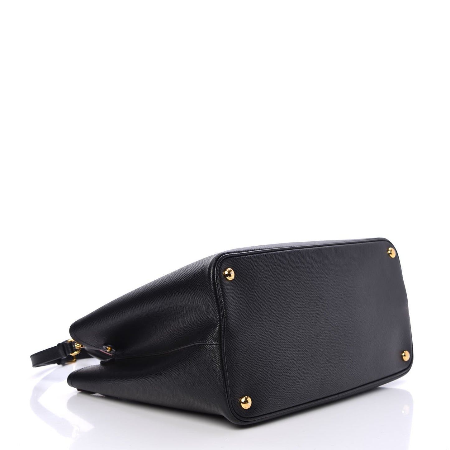 Saffiano Cuir Large Double Bag Black Ciliegia