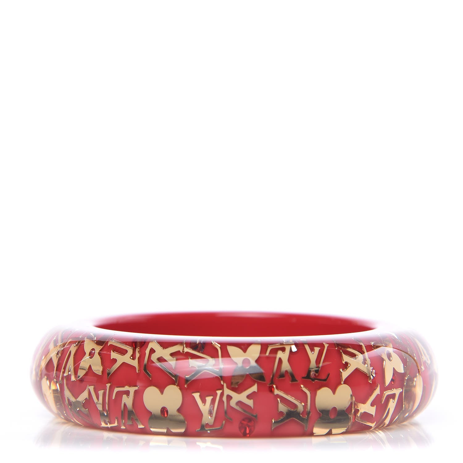 Louis Vuitton Resin Swarovski Medium Inclusion Bracelet GM Pomme D'Amour 1 of 3