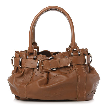 Burberry Calfskin Logo Embossed Large Beaton Brown 1 of 11