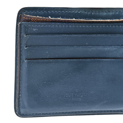 Louis Vuitton Damier Ebene Calfskin Multiple Wallet Blue 7 of 13