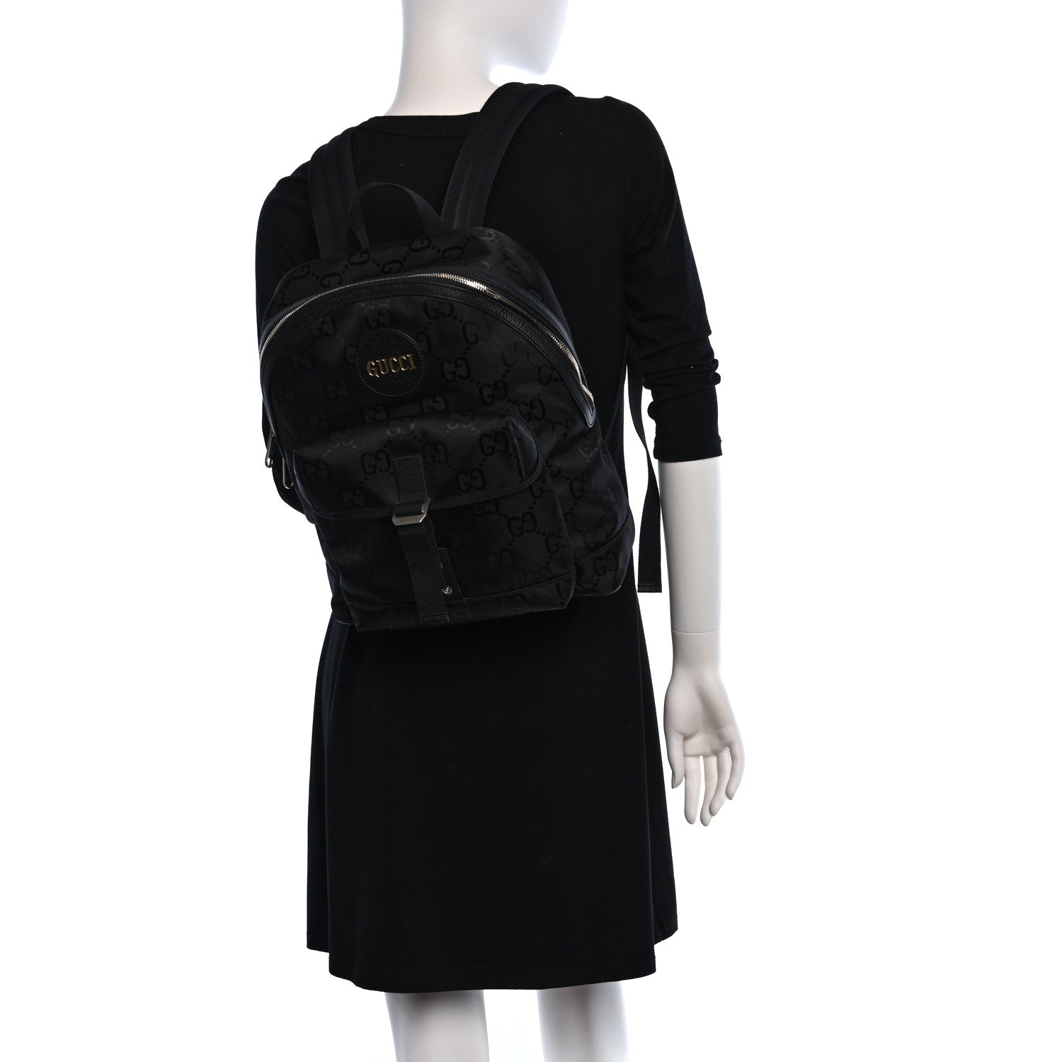 Gucci Econyl Nylon Monogram Off The Grid Backpack Black 2 of 10