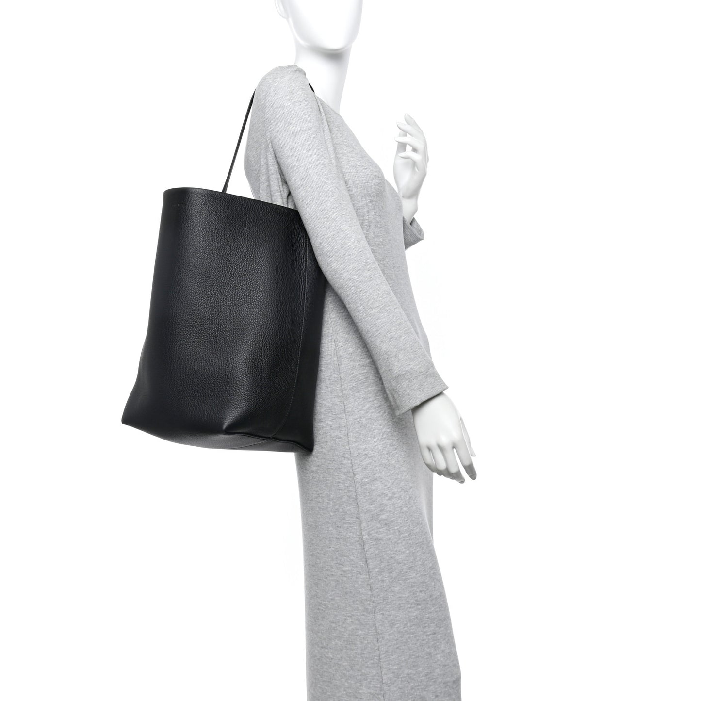 Grained Calfskin Large N/S Park Tote Black
