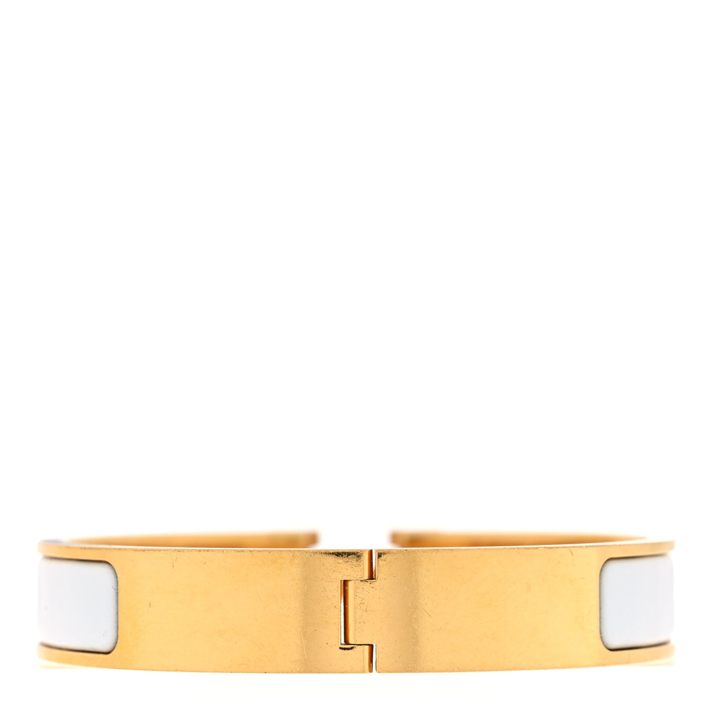 Enamel Narrow Clic Clac H Bracelet PM White