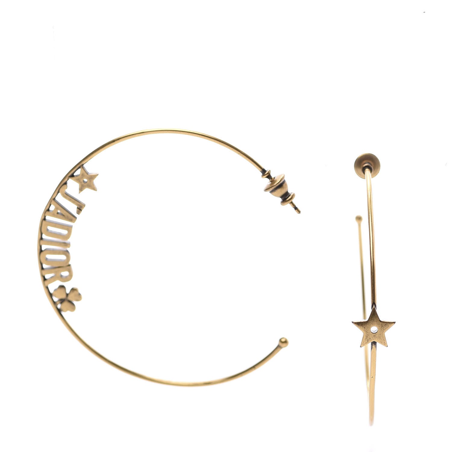 Christian Dior Metal J'Adior Hoop Earrings Aged Gold 2 of 6