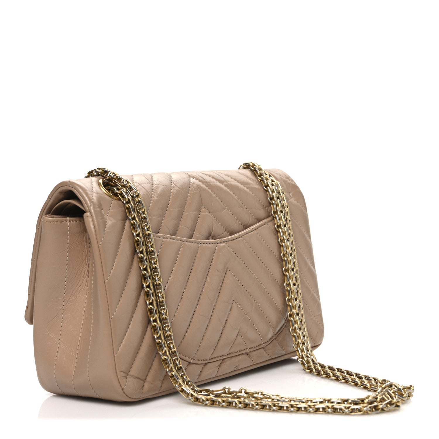 Chanel Aged Calfskin Chevron Quilted 2.55 Reissue 225 Flap Beige 2 of 9