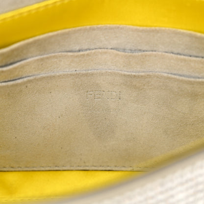 Fendi Crystal Vitello Laminato Mini Baguette Crystal Argento 6 of 14