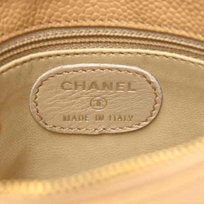 Chanel Caviar Timeless CC Cosmetic Pouch Beige 6 of 9