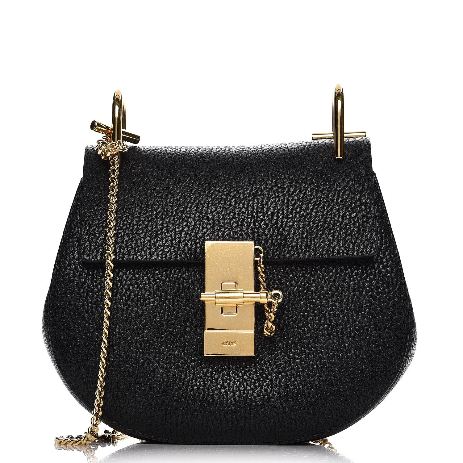 Chloe Grained Lambskin Mini Drew Shoulder Bag Black 1 of 6