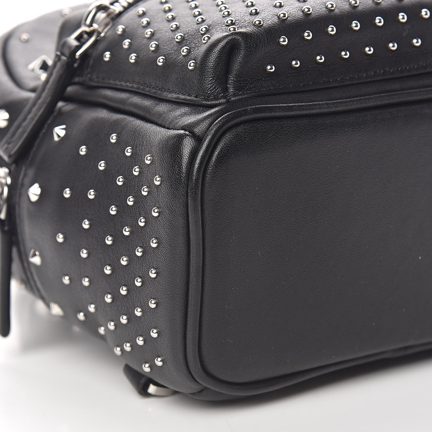 MCM Calfskin Stud X-Mini Stark Bebe Boo Backpack Black 8 of 10