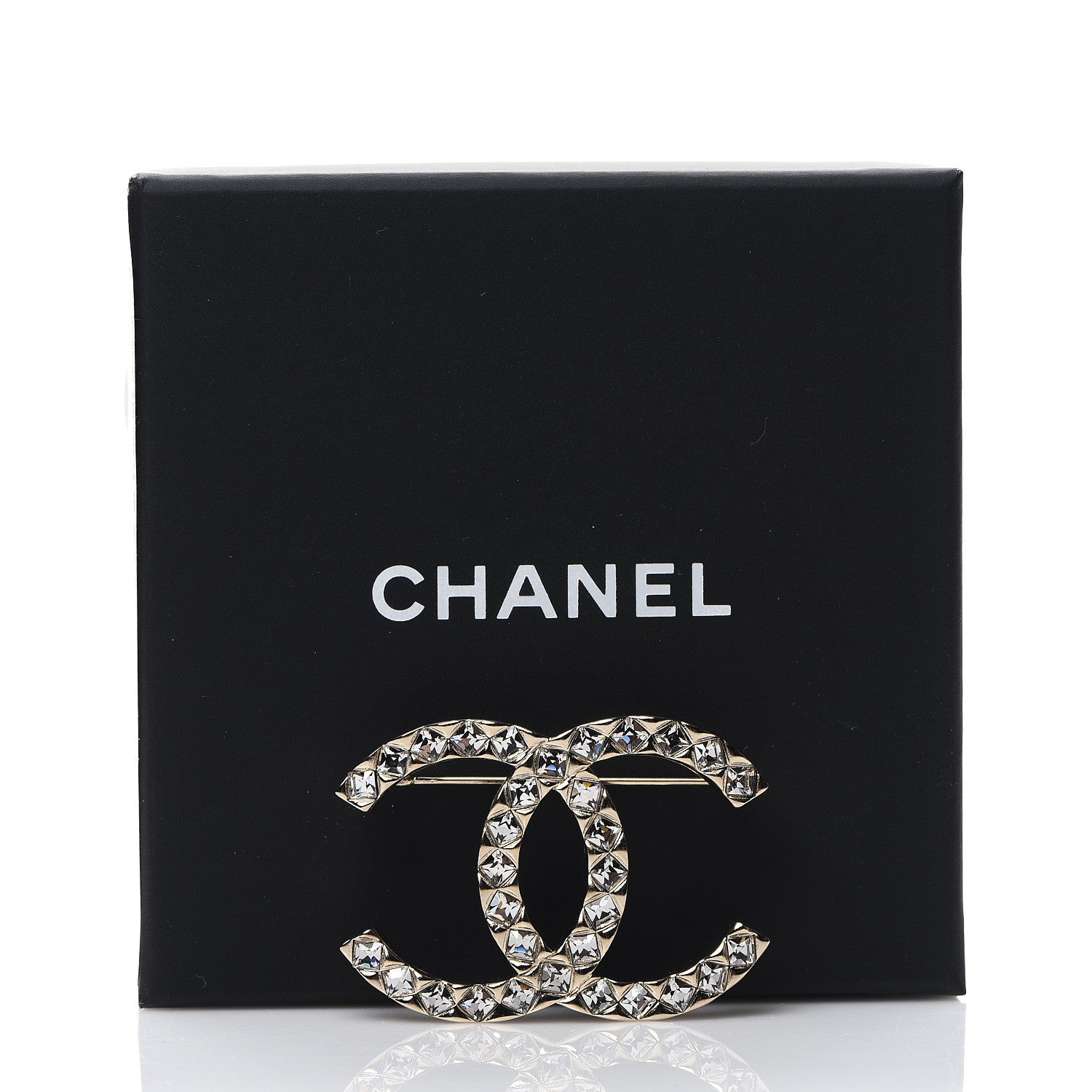 Chanel Baguette Crystal High Society CC Brooch Gold 4 of 4