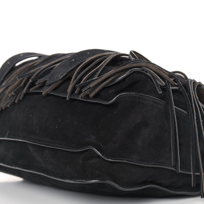 Proenza Schouler Suede Fringe Medium PS1 Satchel Black 8 of 8