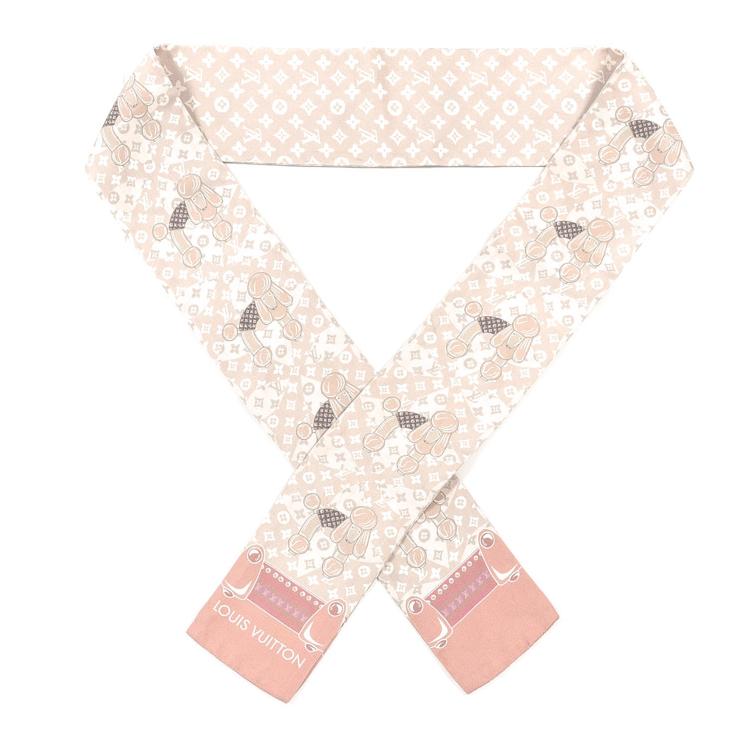 Louis Vuitton Silk Monogram Poodle Animalle Bandeau Rose Pale 1 of 4