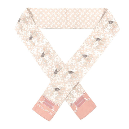 Louis Vuitton Silk Monogram Poodle Animalle Bandeau Rose Pale 1 of 4