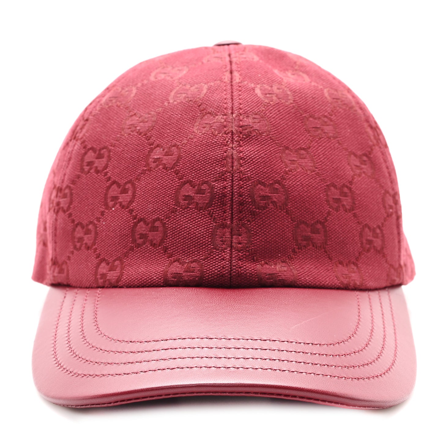 Calfskin New Canvas GG Monogram Baseball Hat L Bordeaux