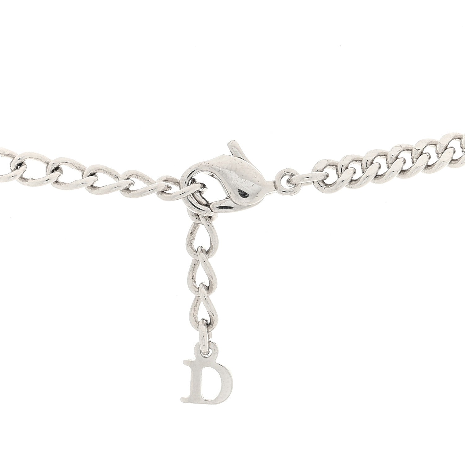 Christian Dior Crystal Star Choker Necklace Silver 1548987