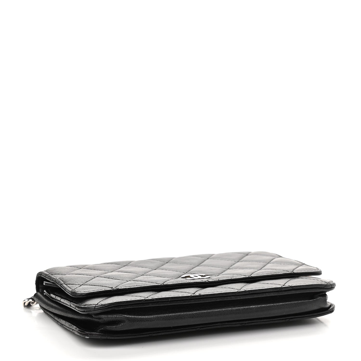 Chanel Lambskin Quilted Wallet On Chain WOC Black 4 of 14