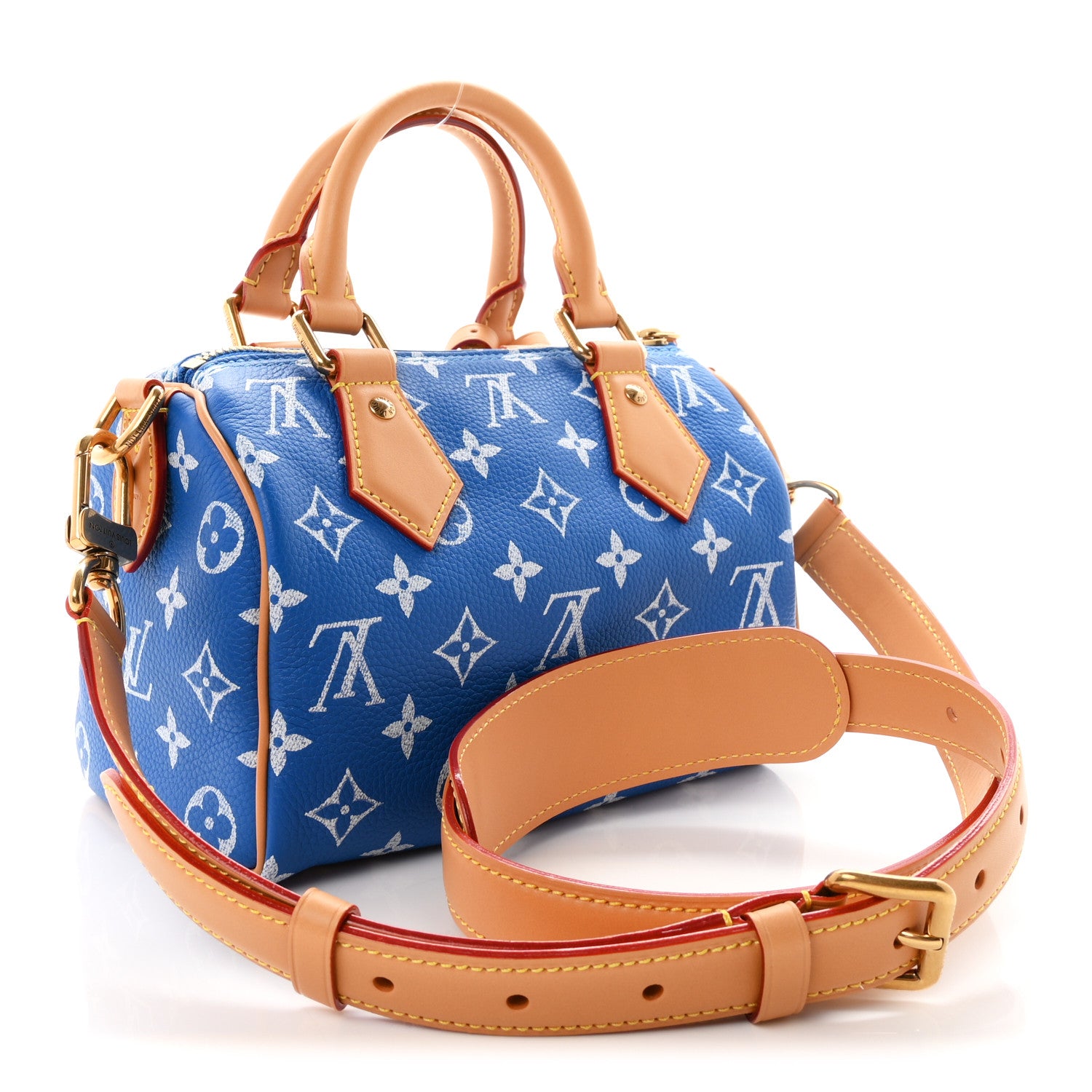 Louis Vuitton Calfskin Monogram Speedy P9 Bandouliere 20 Blue 3 of 10