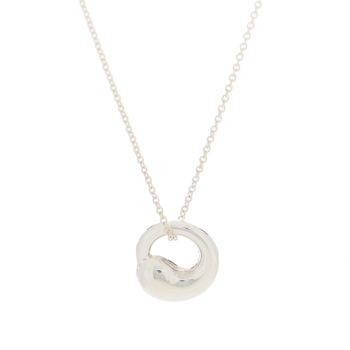 Sterling Silver 12mm Elsa Peretti Eternal Circle Pendant Necklace