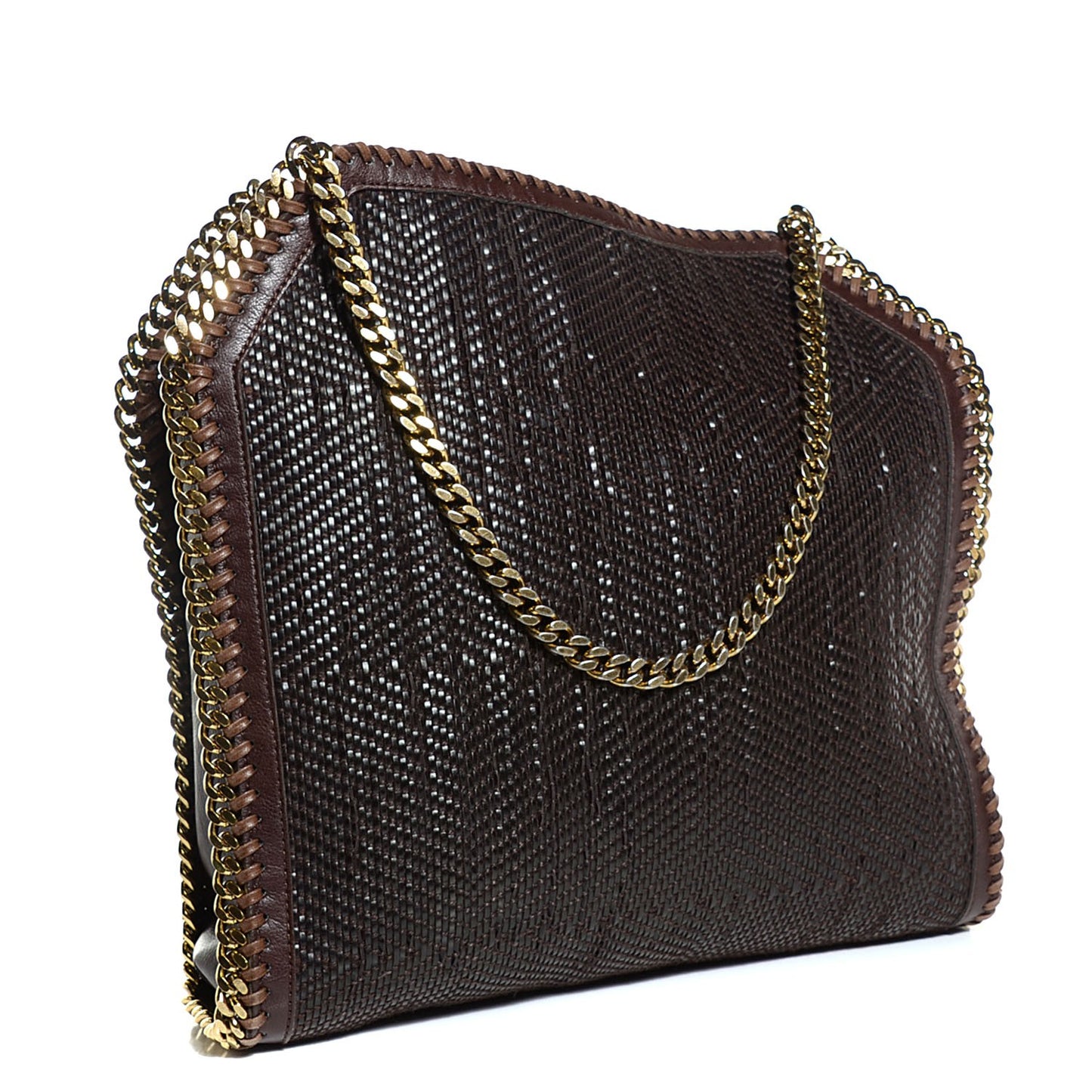 Braided Small Falabella Tote Coffee Brown