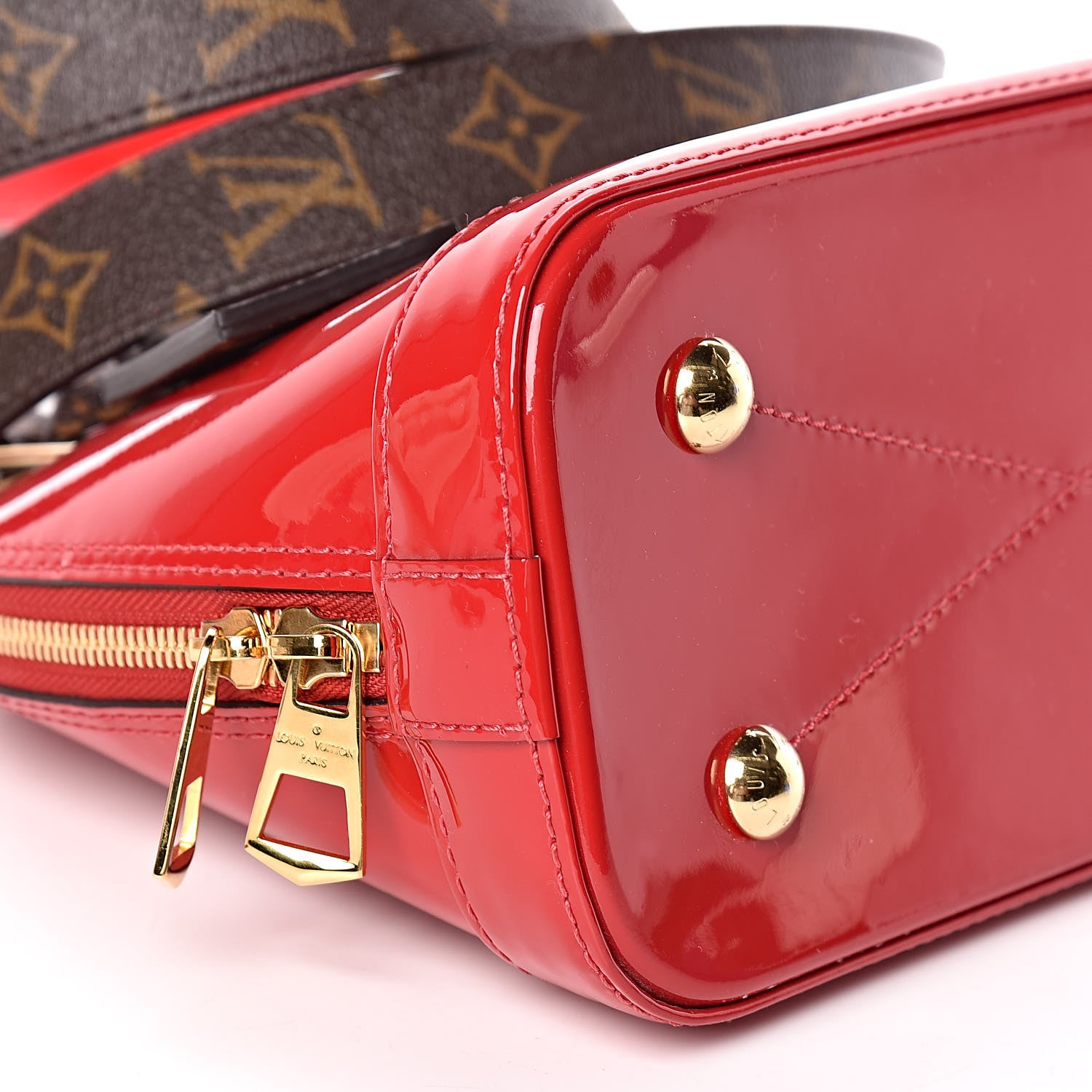Louis Vuitton Patent Monogram Alma BB Scarlet 8 of 9