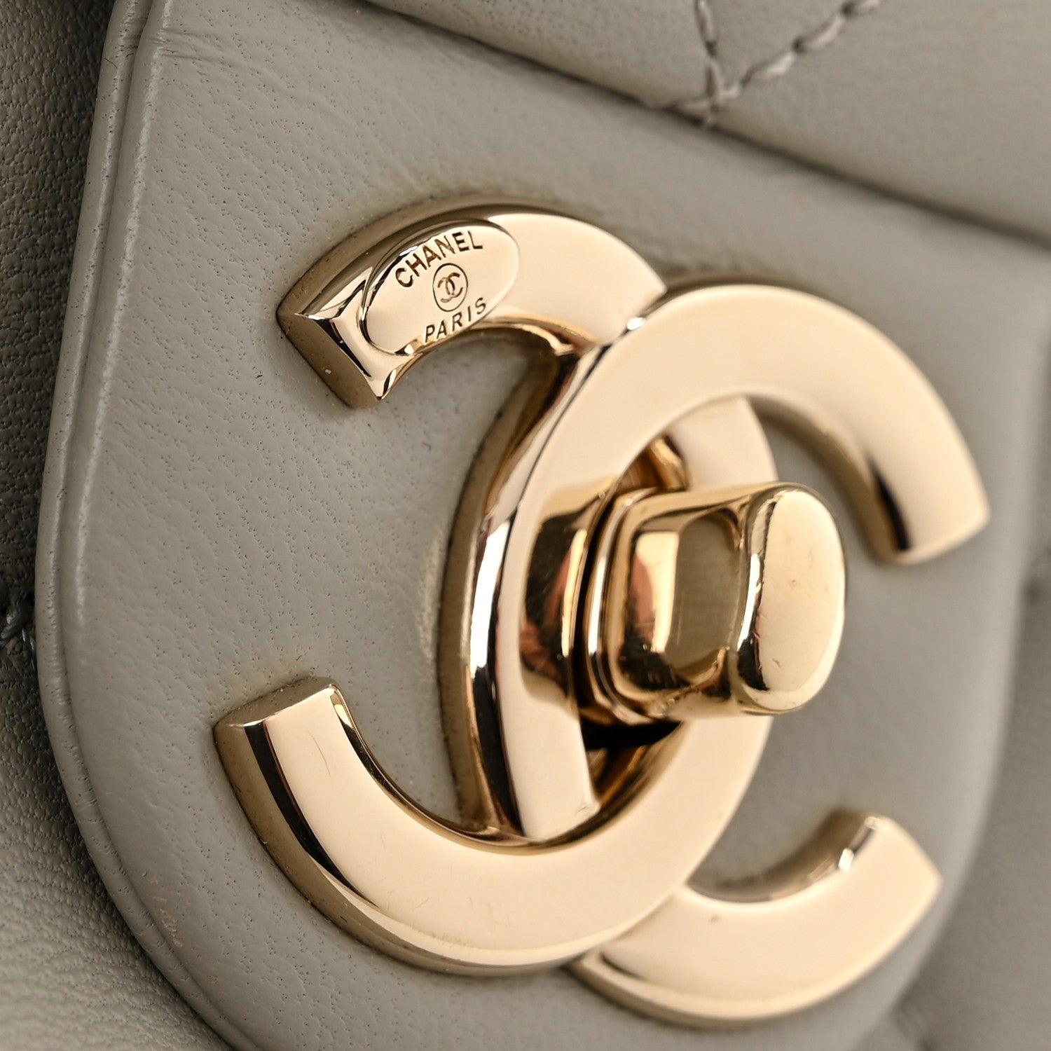 Chanel Lambskin Quilted Resin Bi-Color Chain Flap Bag Grey 8 of 15