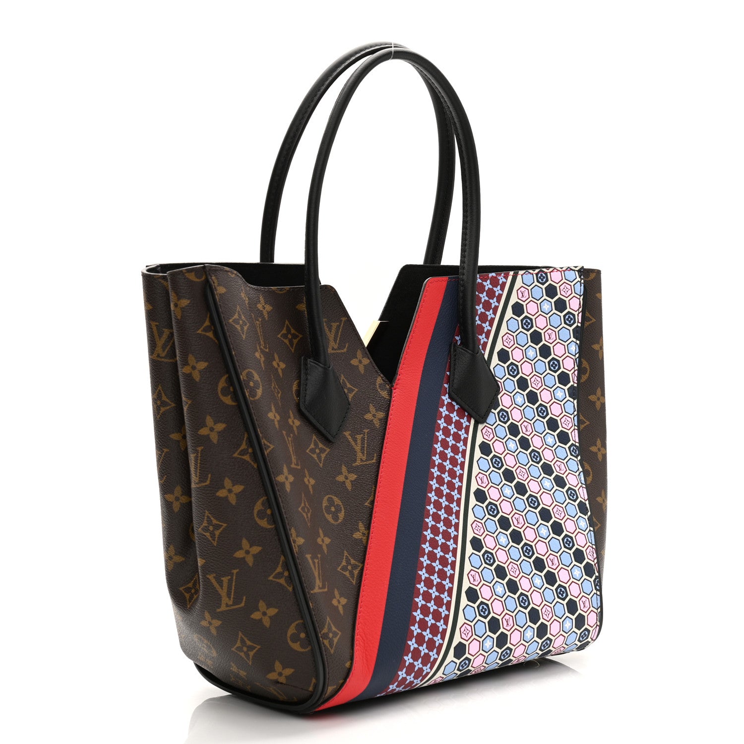 Louis Vuitton Calfskin Monogram Kimono Tote MM Rouge Navy 2 of 11