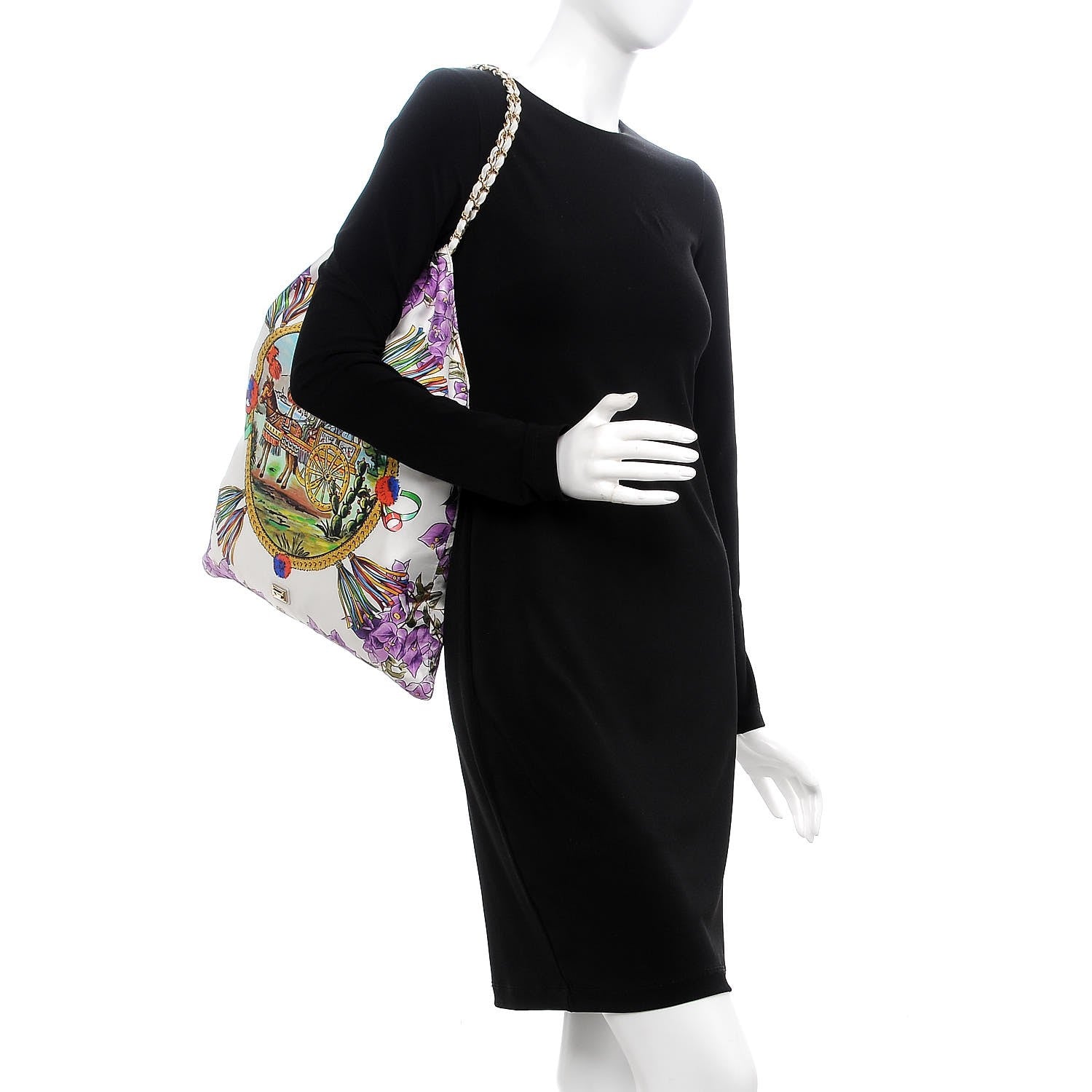 Dolce & Gabbana Silk Printed Anita Tote Multicolor 2 of 7