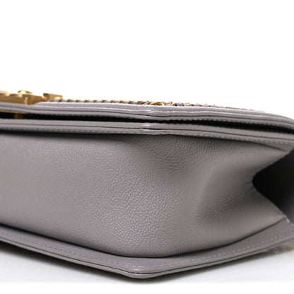 Chanel Caviar Quilted Chain Around Medium Boy Flap Grey 10 of 10