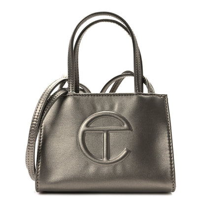 Telfar Metallic Vegan Leather Small Shopping Bag Bronze 1 of 9