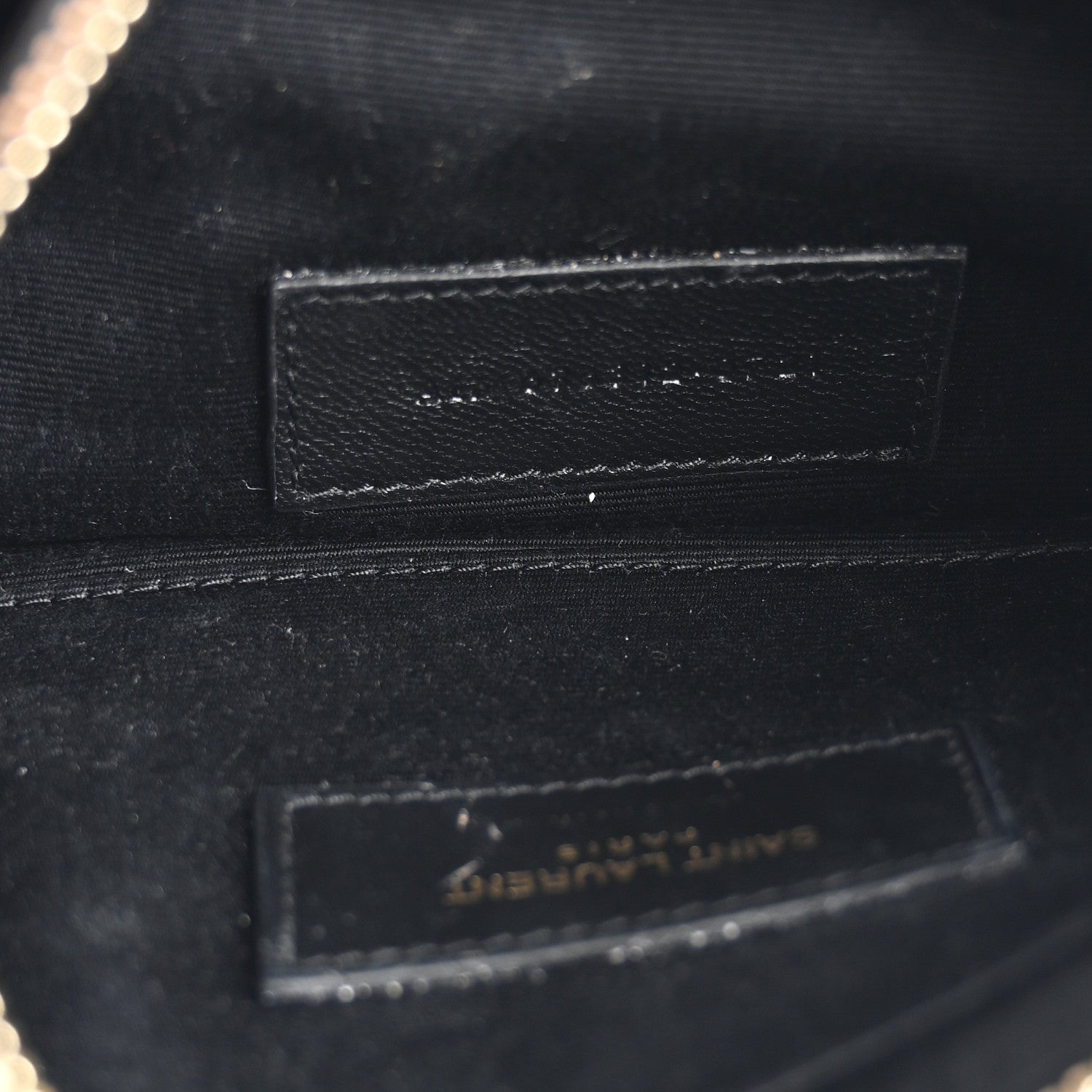 Saint Laurent Grain De Poudre Chevron Monogram Bill Pouch Black 5 of 8