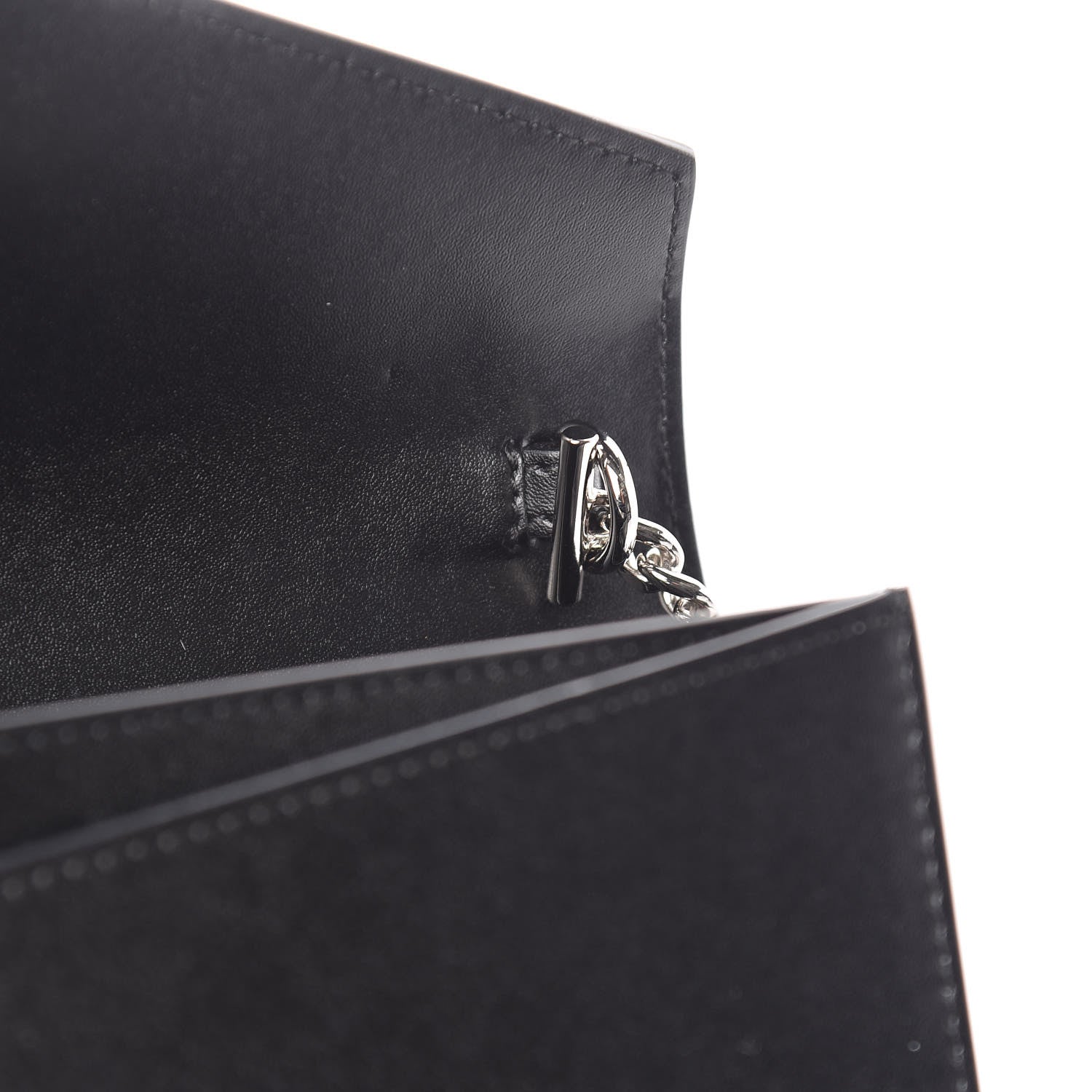 Alexander McQueen Calfskin Crystal Pin Envelope Wallet On Chain Black 10 of 11