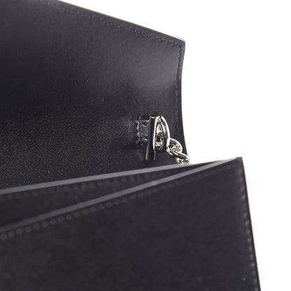 Alexander McQueen Calfskin Crystal Pin Envelope Wallet On Chain Black 10 of 11