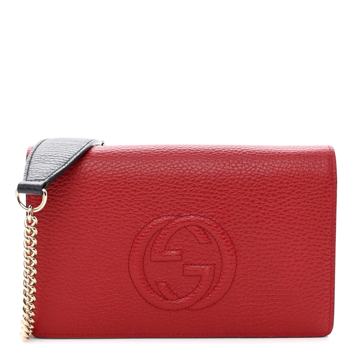 Dollar Calfskin Soho Wallet On Chain Hibiscus Red Mystic White Blue