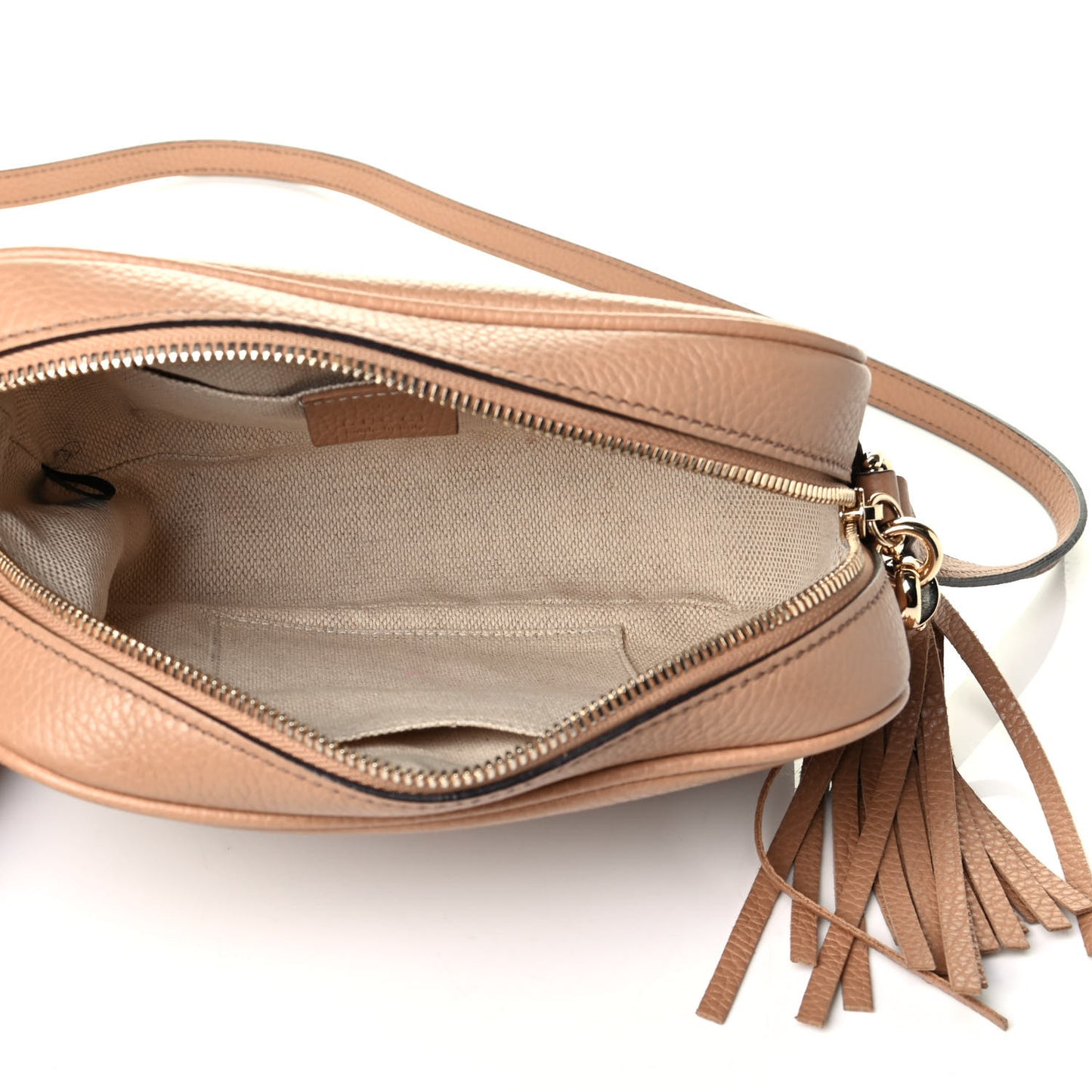 Pebbled Calfskin Small Soho Disco Bag Camelia