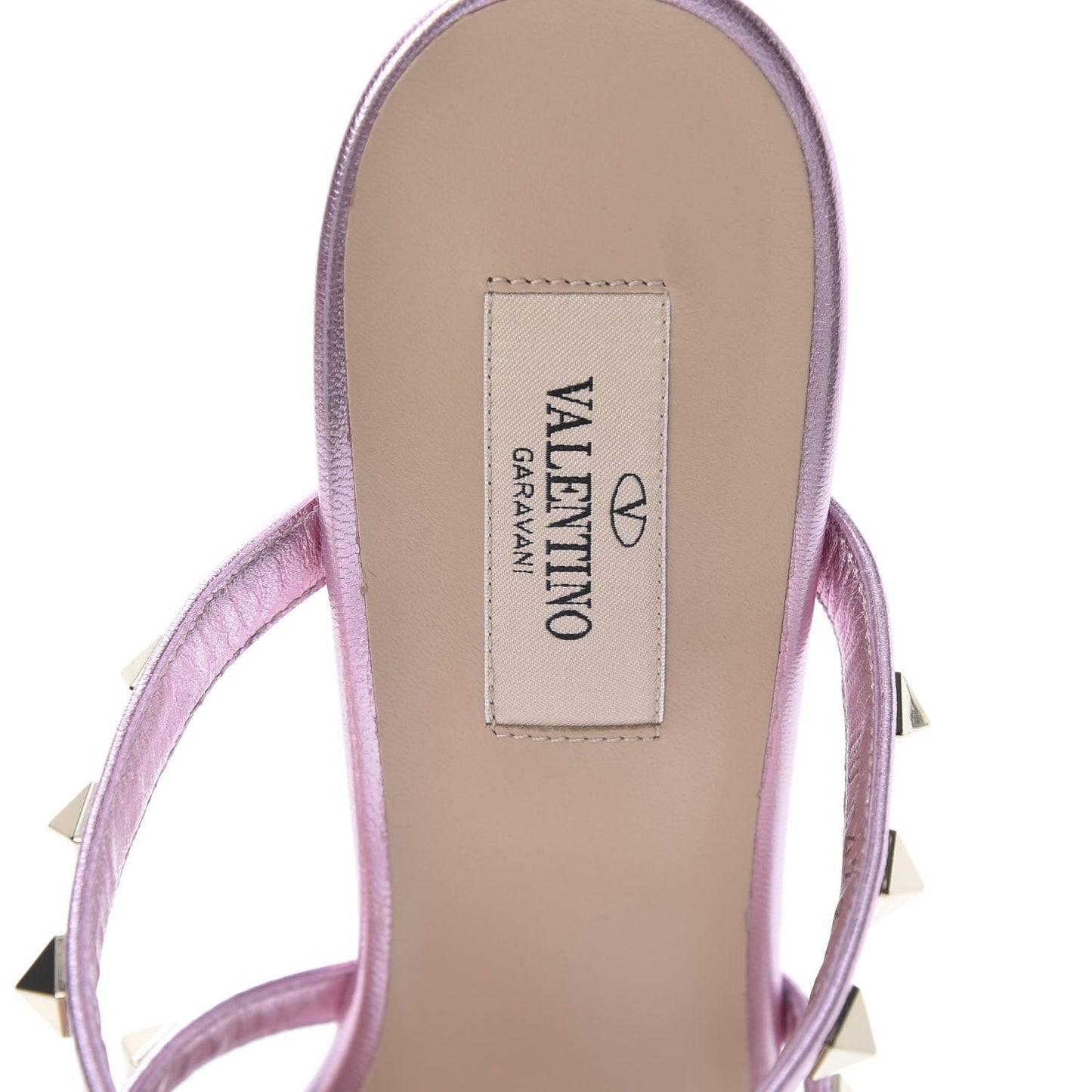 Metallic Nappa Rockstud 60mm Caged Slide Sandals 40 Giacinto