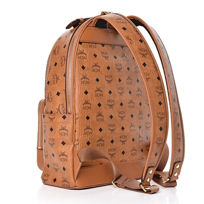 MCM Visetos Mens Medium Stark Backpack Cognac 3 of 8