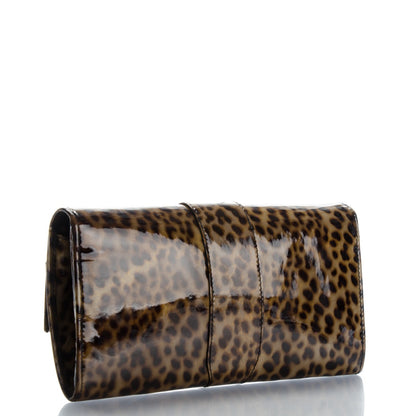 Jimmy Choo Patent Leopard Ubai Clutch Natural 3 of 6